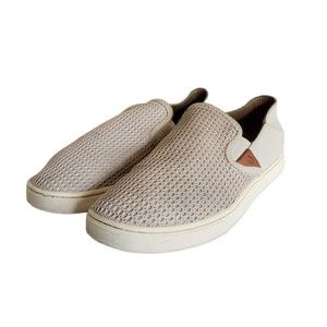 Olukai Pehuea Sneaker Slip On Flat Tapa Tan Beige Women Size 8.5